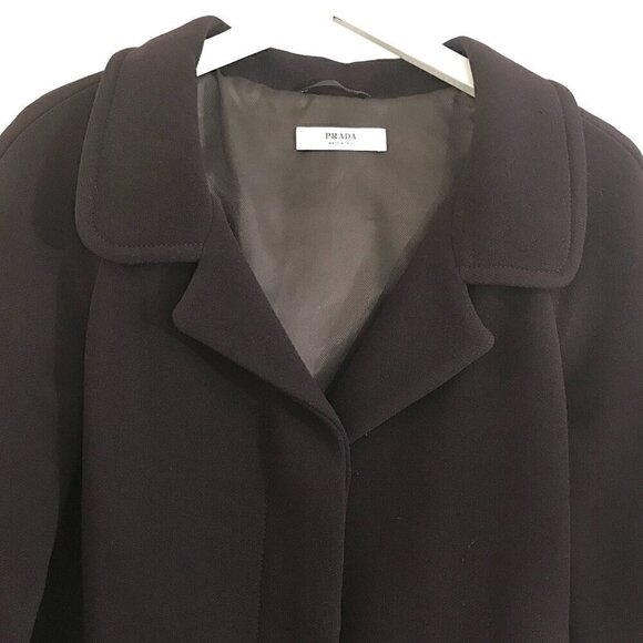 Prada wool dark burgundy/brown short coat, Size 44 Italian (US 10) - Picture 15 of 15